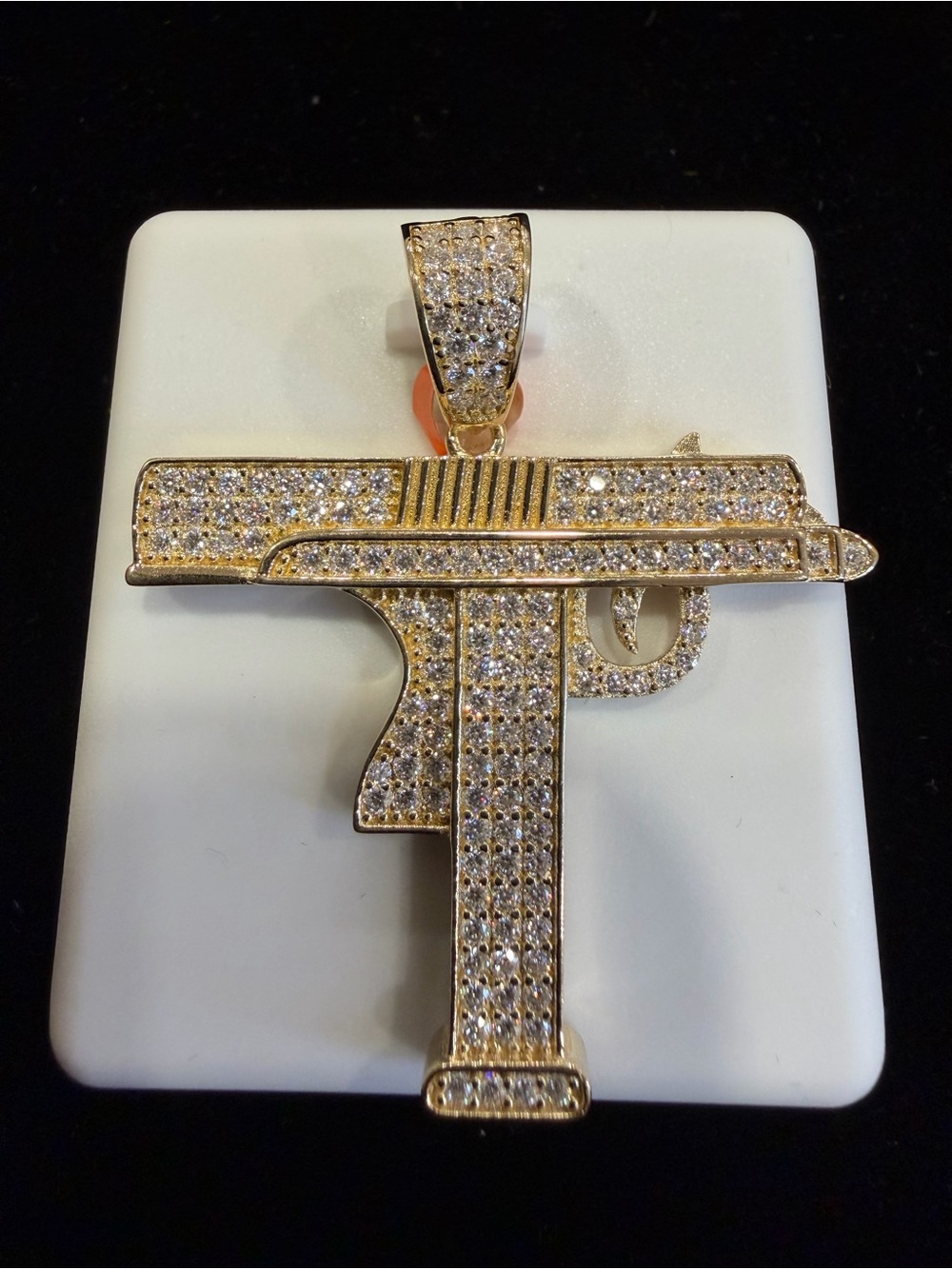 $1,500 Retail 3.5 Carat Moissanite Pendant in 14K Gold Over 925 Sterling Silver